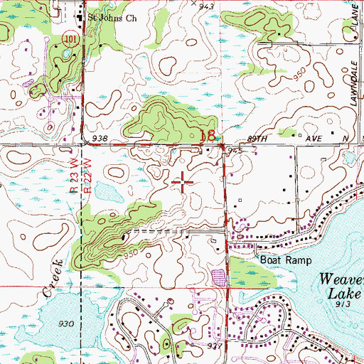Topographic Map of Rush Creek Elementary School, MN