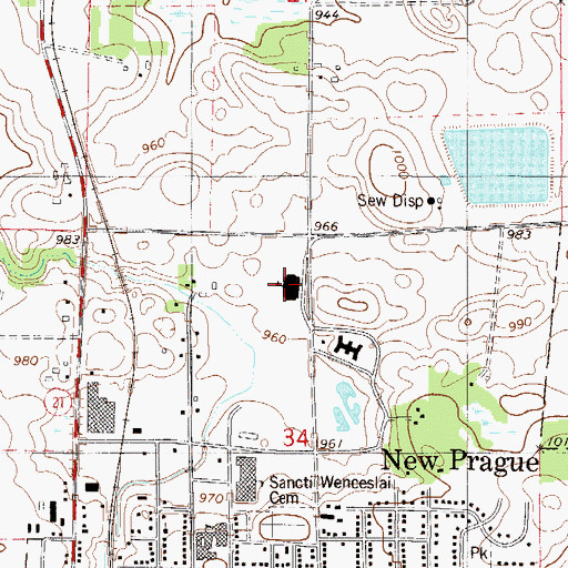 Topographic Map of Falcon Ridge Elementary School, MN