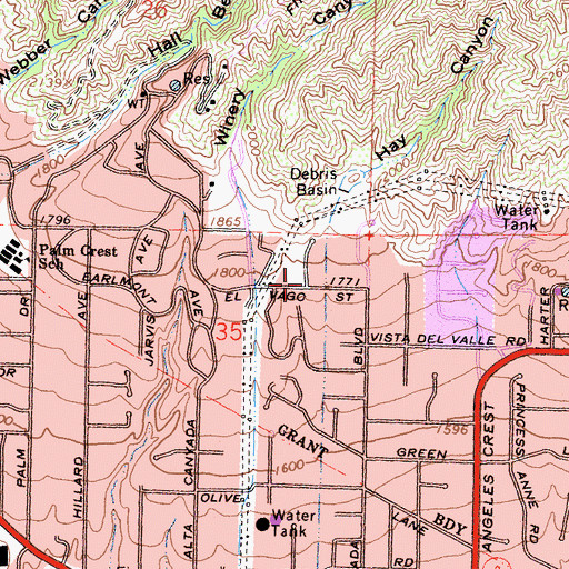 Topographic Map of Hay Canyon, CA
