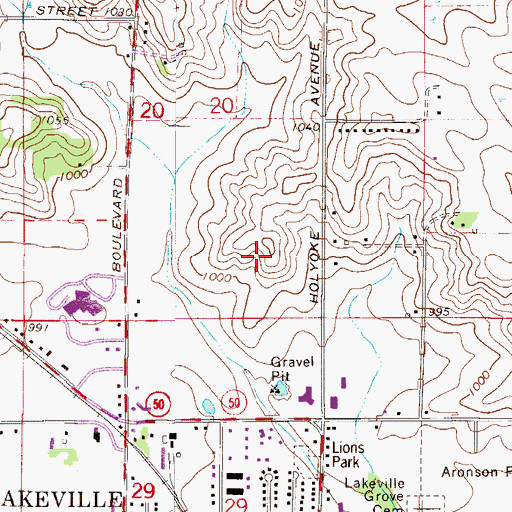 Topographic Map of All Saints Catholic School, MN