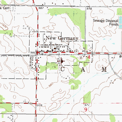 Topographic Map of Saint Mark Lutheran School, MN