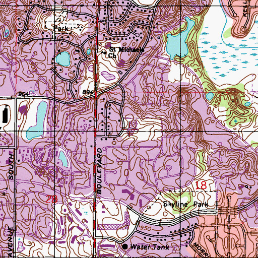 Topographic Map of Normandale Hills Elementary School, MN