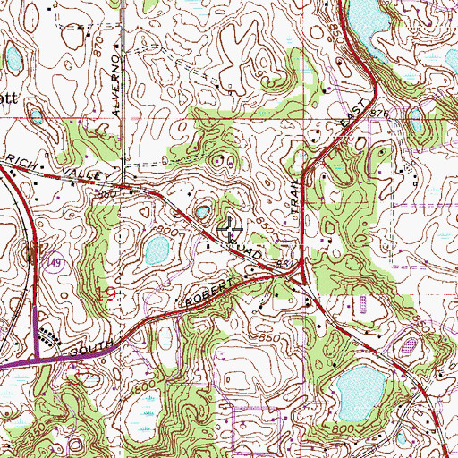 Topographic Map of Berea Lutheran School, MN