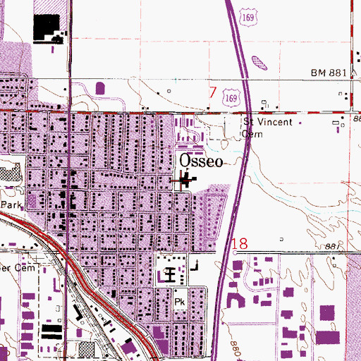 Topographic Map of Osseo Elementary School, MN