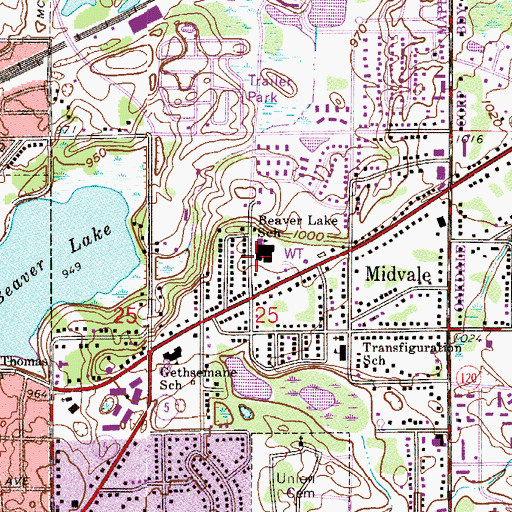 Topographic Map of Beaver Lake Education Center, MN