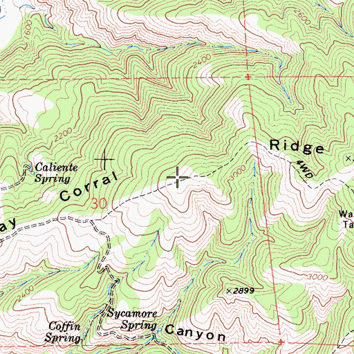 Topographic Map of Hay Corral Ridge, CA