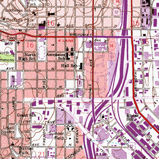 Topographic Map of Afrocentric Education Academy, MN