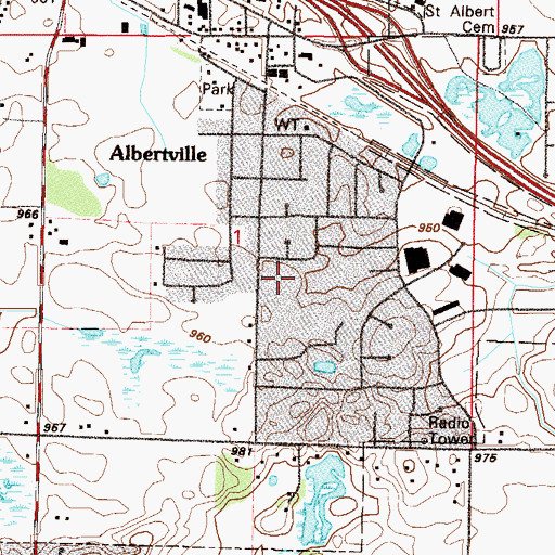 Topographic Map of Albertville Primary School, MN