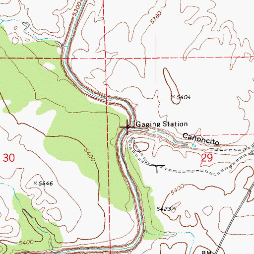Topographic Map of Caoncito, AZ