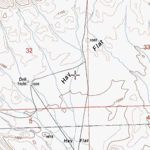 Topographic Map of Hay Flat, CA