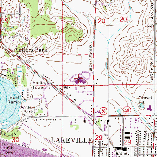 Topographic Map of Lake Marion Elementary School, MN