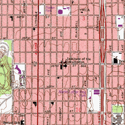 Topographic Map of Lake Country School, MN