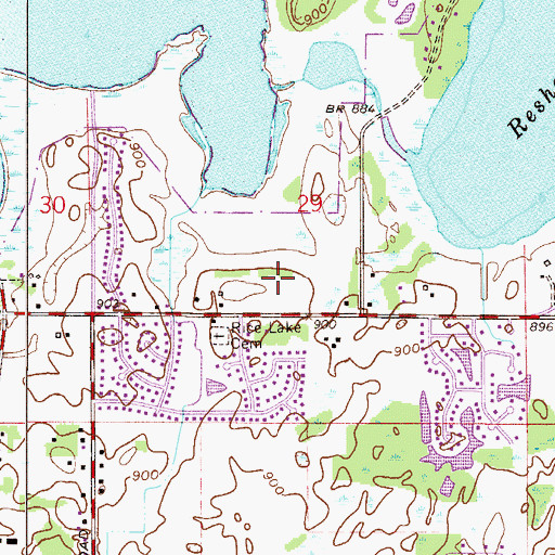Topographic Map of Rice Lake Elementary School, MN