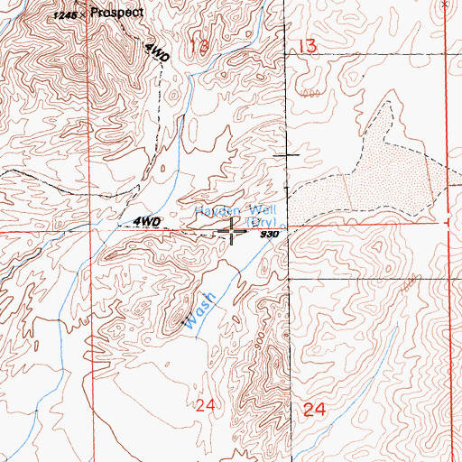 Topographic Map of Hayden Well, CA