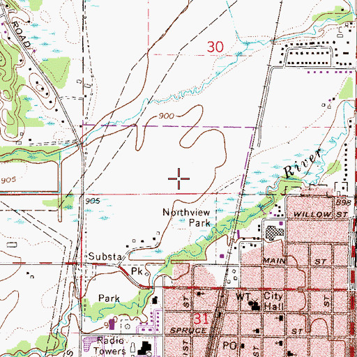 Topographic Map of Farmington Middle School West, MN
