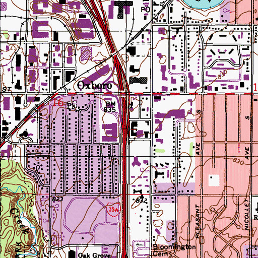 Topographic Map of Nativity of Mary School, MN
