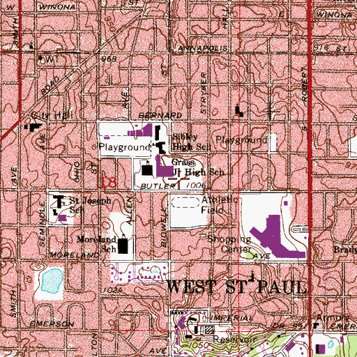 Topographic Map of Heritage E-STEM Magnet School, MN