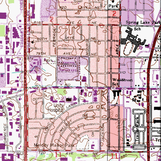 Topographic Map of Prince of Peace Lutheran School, MN