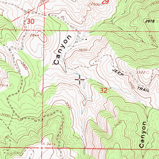 Topographic Map of Hayes Canyon, CA