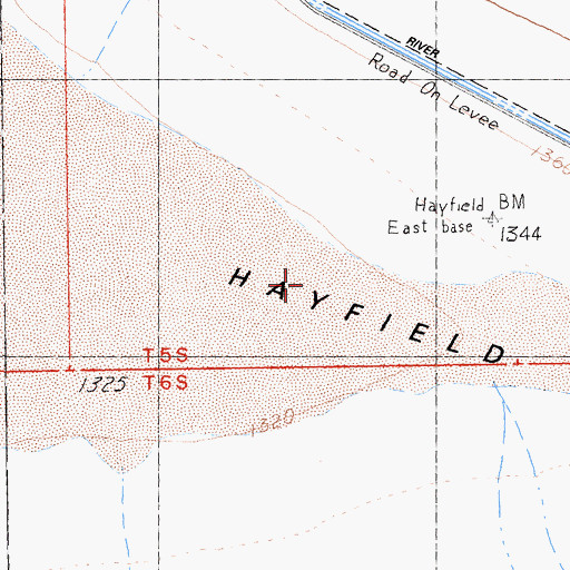Topographic Map of Hayfield Lake, CA