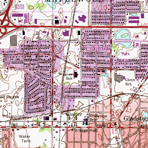 Topographic Map of Weaver Elementary School, MN