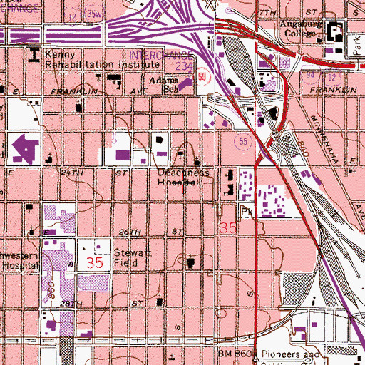 Topographic Map of Nawayee Center School, MN
