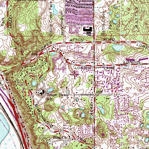 Topographic Map of Highwood Hills Elementary School, MN