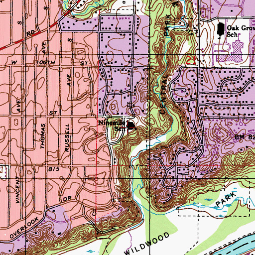 Topographic Map of Life Academy, MN