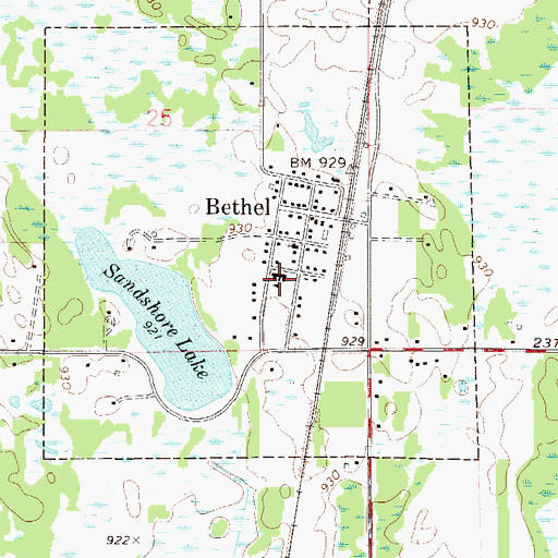 Topographic Map of Sandhill Center for the Arts, MN