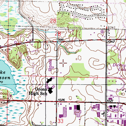 Topographic Map of Orono Middle School, MN