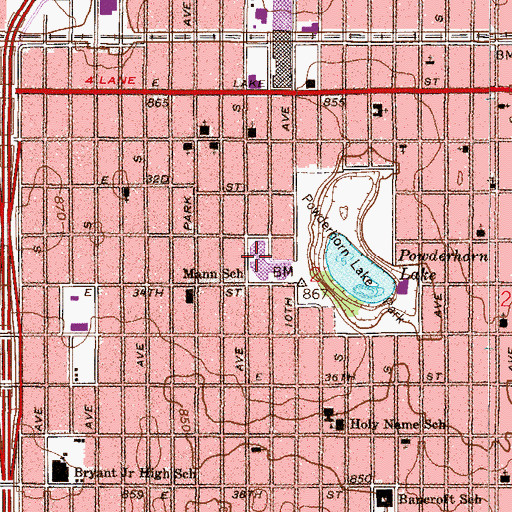 Topographic Map of Minneapolis Schools Early Childhood Special Education, MN