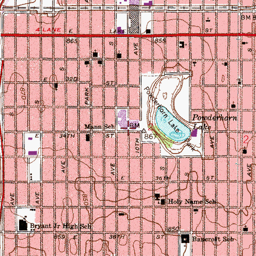 Topographic Map of The City Incorporated - South Campus, MN