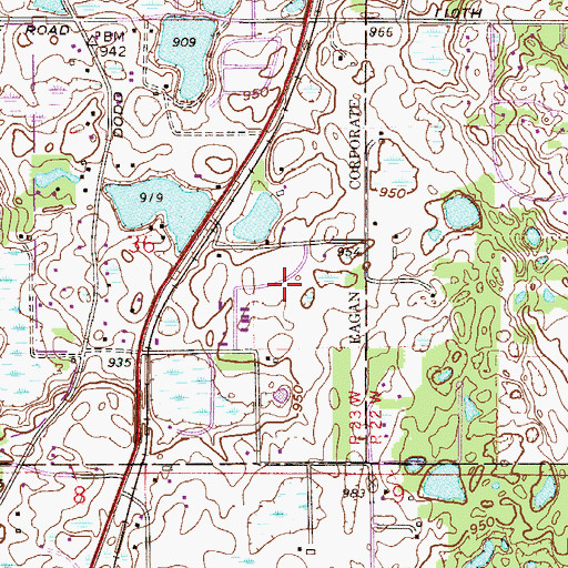 Topographic Map of Red Pine Elementary School, MN