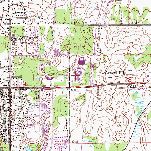 Topographic Map of Mahtomedi High School, MN
