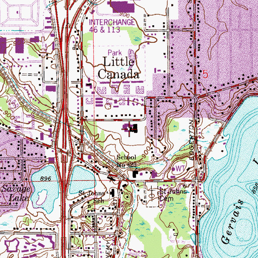 Topographic Map of Little Canada Elementary School, MN