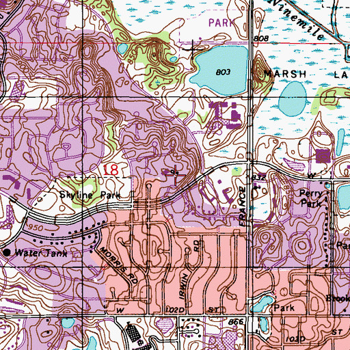 Topographic Map of Bethany Academy, MN