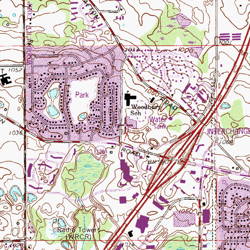 Topographic Map of Woodbury Middle School, MN