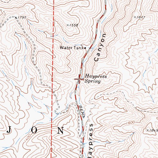 Topographic Map of Haypress Spring, CA