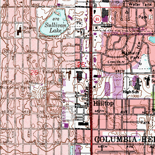Topographic Map of Columbia Academy, MN