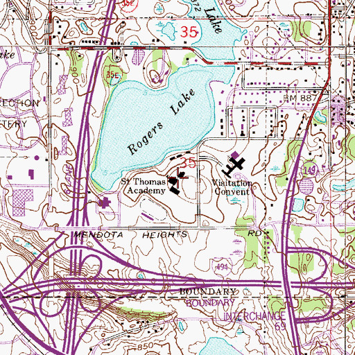 Topographic Map of Saint Thomas Academy, MN
