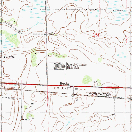 Topographic Map of Dassel - Cokato Middle School, MN