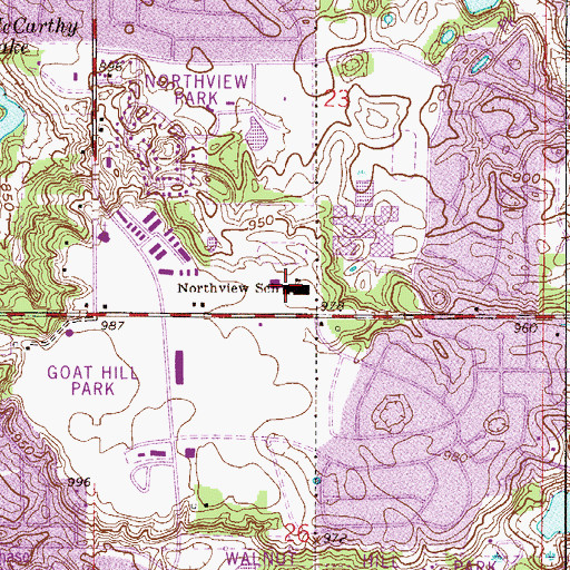 Topographic Map of Northview Elementary School, MN