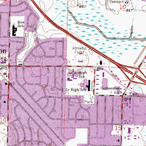 Topographic Map of Coon Rapids High School, MN