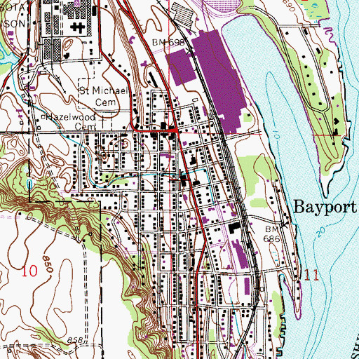 Topographic Map of Andersen Elementary School, MN