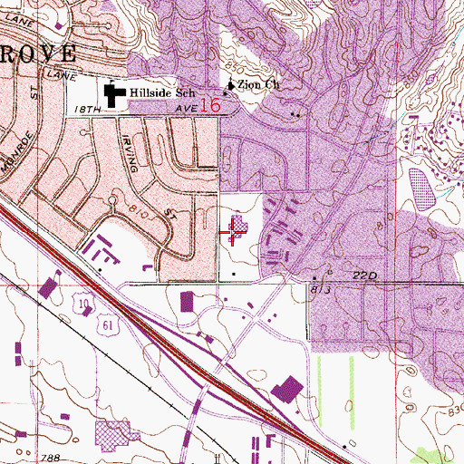 Topographic Map of Armstrong Elementary School, MN