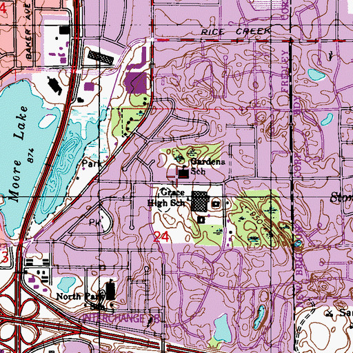 Topographic Map of Al - Amal School, MN