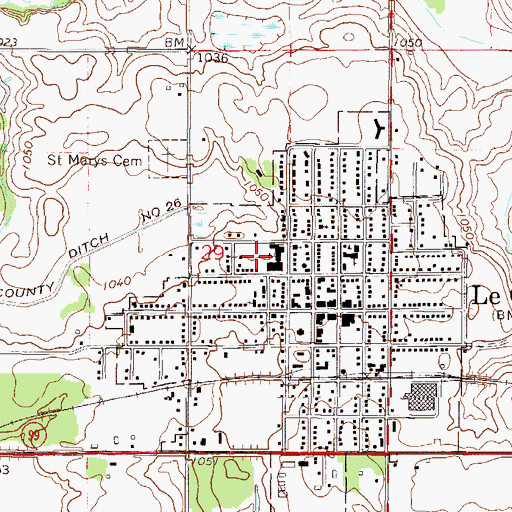 Topographic Map of Le Center Elementary - Middle School, MN