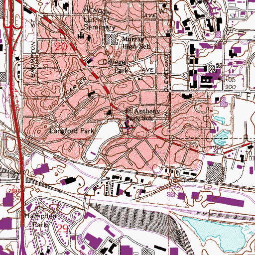 Topographic Map of Saint Anthony Park Elementary School, MN