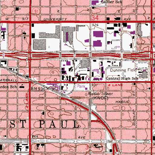 Topographic Map of Higher Ground Academy, MN