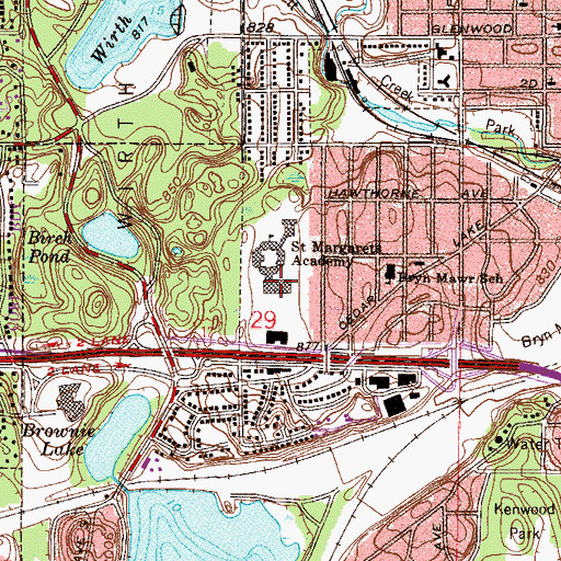 Topographic Map of Anwatin Middle School, MN